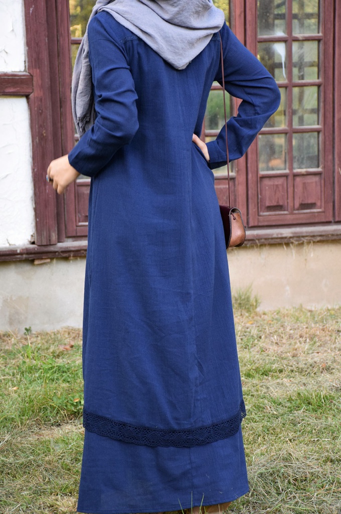Pamuklu Salaş Model Lacivert Renk Elbise