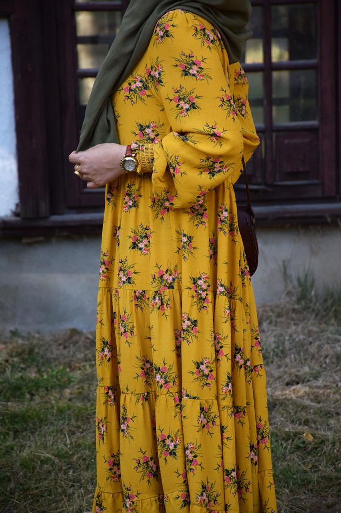 Çiçekli Krep Elbise