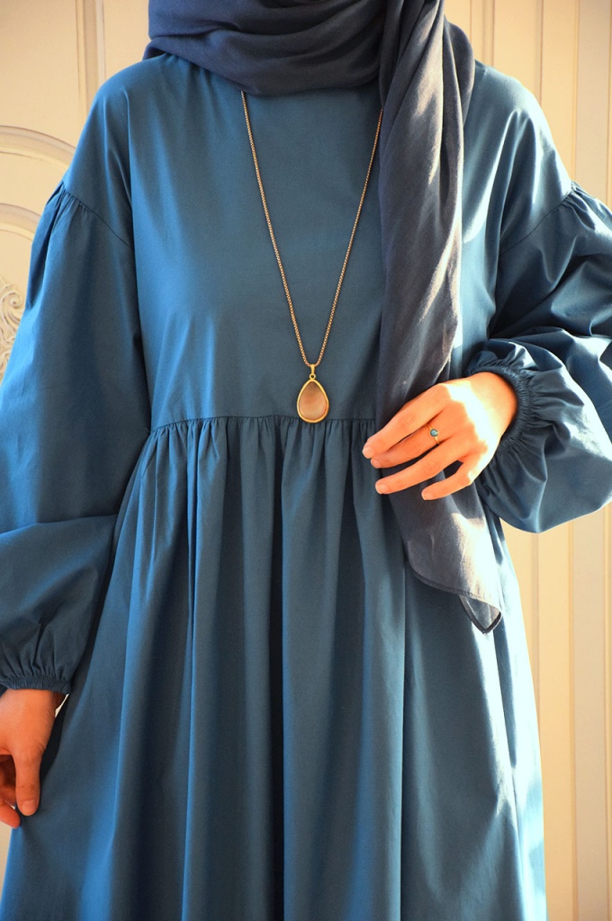 Salaş Model Mavi Renk Elbise