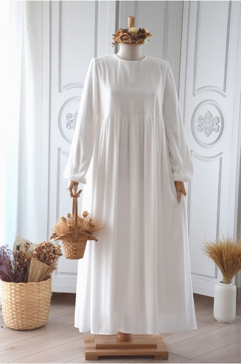 Pıtırcık Beyaz Renk Elbise