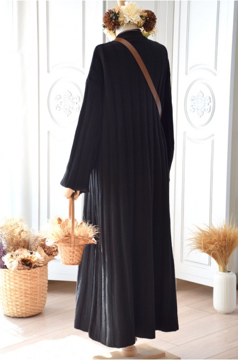 Triko Elbise Siyah Renk
