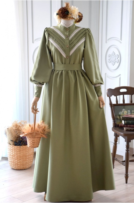 Zarif Hanım Elbise Kına Yeşili Rengi