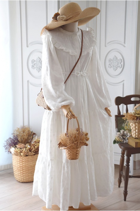 Pamuklu Beyaz Renk Elbise