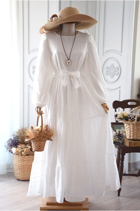 Pamuk Elbise Beyaz Renk