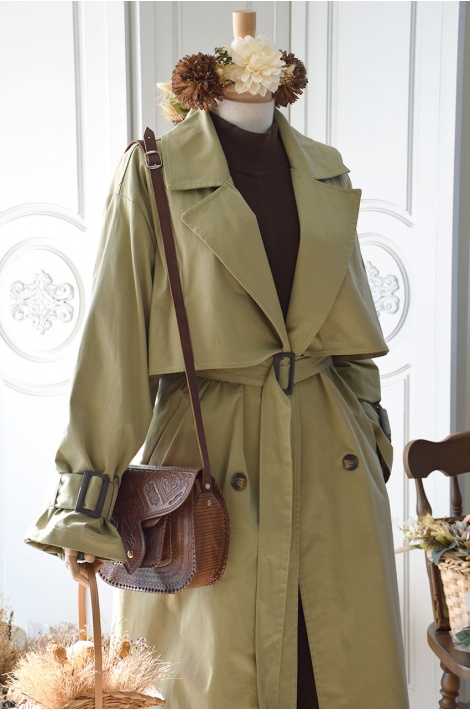 Trench Coat Mint Yeşili