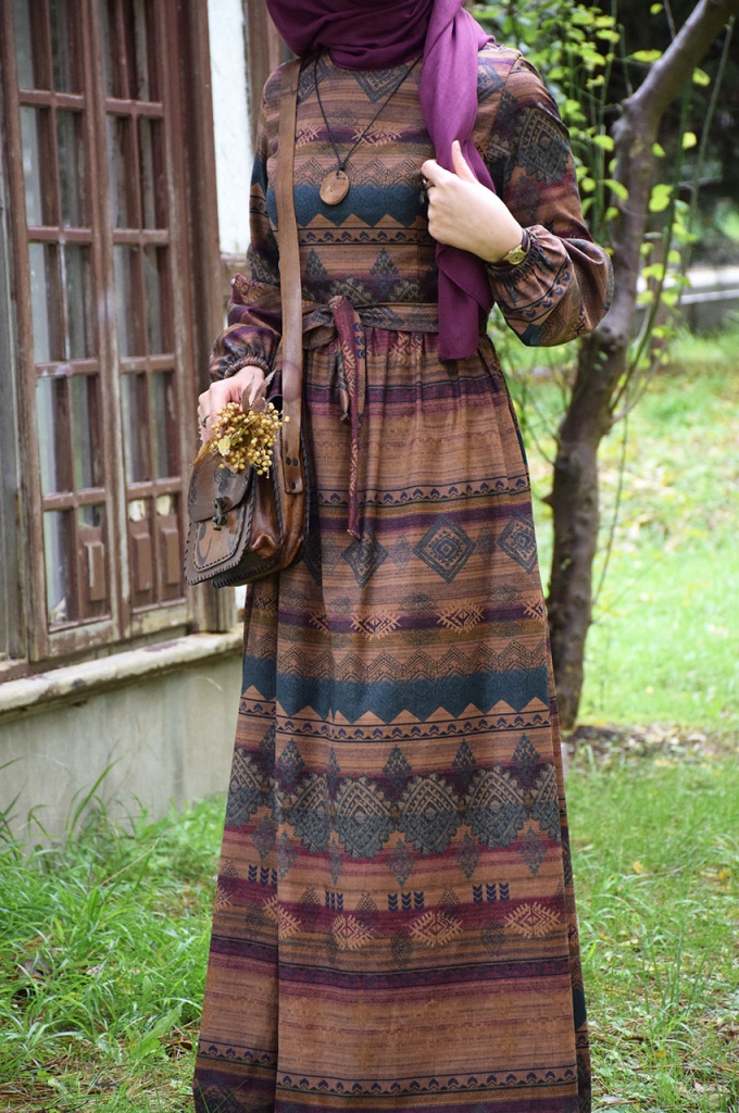 Etnik Desen Stil Elbise